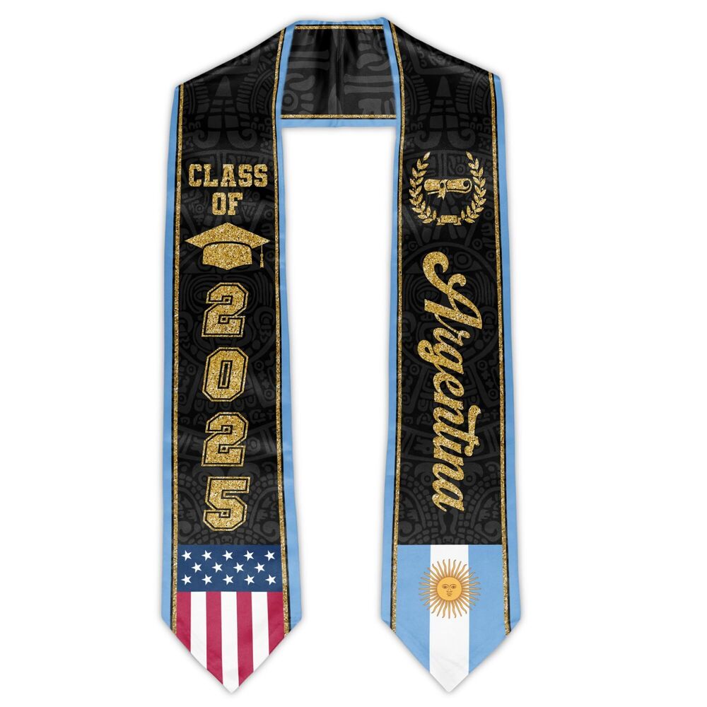 7562 Argentina Graduation Stole Argentine American Flag Graduation Sash
